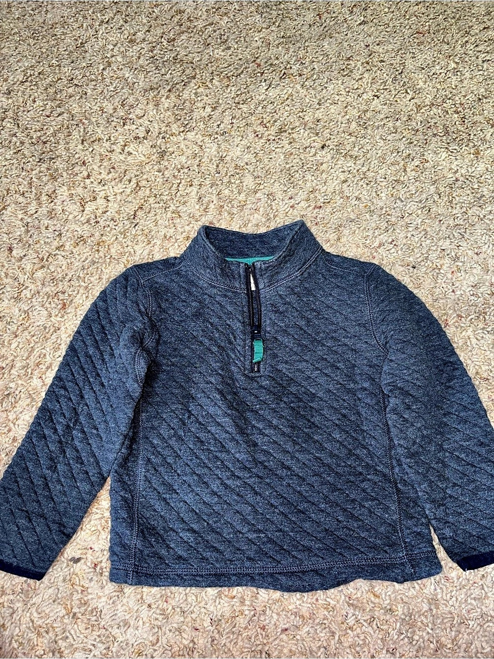 crewcuts Quilted Quarter-Zip Pullover Boys XS (2-3) Gray